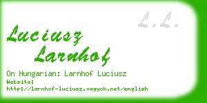 luciusz larnhof business card